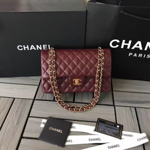 Alternative view of Chanel CLASSIC 11.12 HANDBAG  Lambskin &Brown Metal Burqundy 15.5 x 25.5 x 6.5 cm