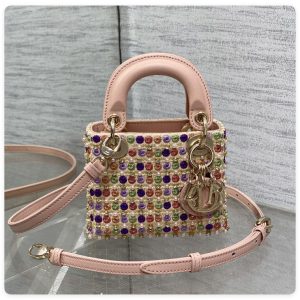 Alternative view of DIOR Artistic Limited Edition Three-Gusset Lady Dior Micro Bag with Heavy Bead Embroidery 12x10x5cm