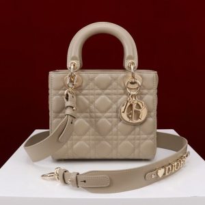 Small Lady Dior My ABCDior Bag Sand Colored 20 x 17 x 8 cm