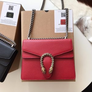 Alternative view of GUCCI DIONYSUS LEATHER MINI BAG RED 7.5"Wx6"Hx2"D