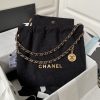 CHANEL 22 SMALL HANDBAG velvet BLACK 13.7¡Á14.4¡Á2.7 in