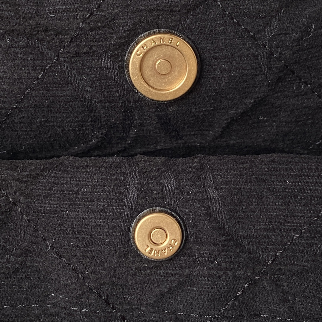 CHANEL 22 SMALL HANDBAG velvet BLACK 13.7¡Á14.4¡Á2.7 in - Image 10
