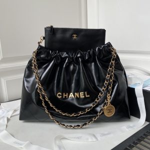 Alternative view of CHANEL 22 HANDBAG Shiny Calfskin BLACK 30¡Á45¡Á8cm