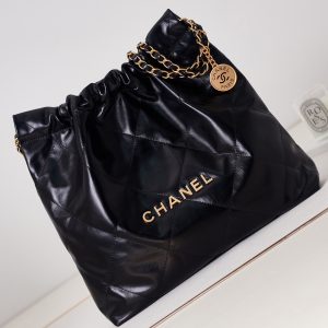 Alternative view of CHANEL 22 HANDBAG Shiny Calfskin & Gold-Tone Metal Black 15.21¡Á16.38¡Á3.12 in