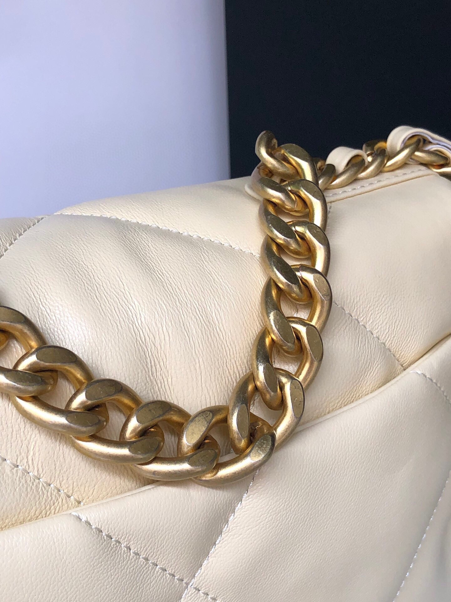 CHANEL 19 HANDBAG Shiny Leather, Gold-Tone, Silver-Tone & Ruthenium-Finish Metal Dark Yellow 6.2 ¡Á 10.1 ¡Á 3.5 in - Image 10