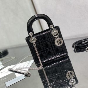 Alternative view of Mini Lady Dior Bag Patent Cannage Calfskin 17 x 15 x 7 cm
