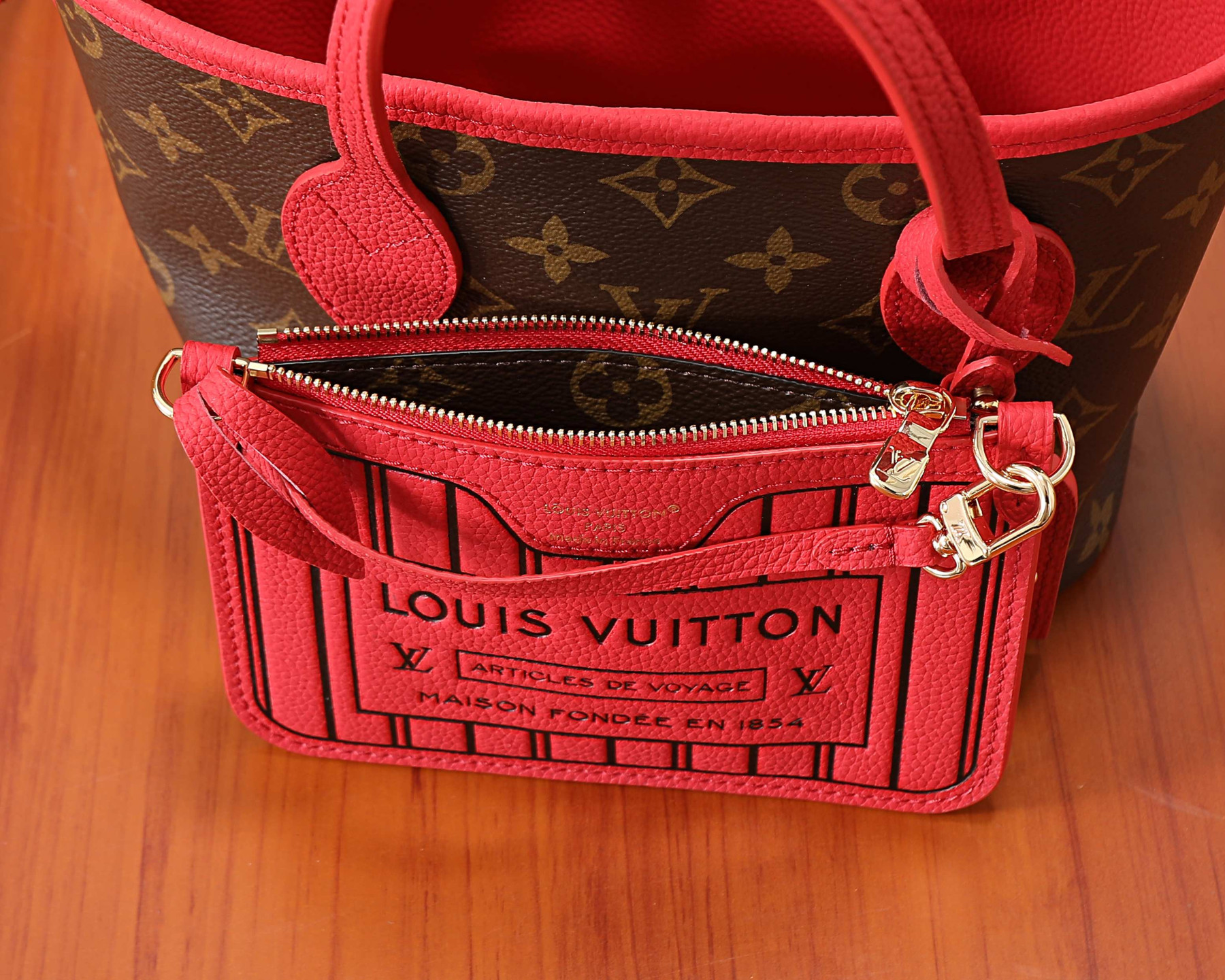 LV NEVERFULL INSIDE OUT BB Handbag M28318 16.5x11x26.5cm - Image 13